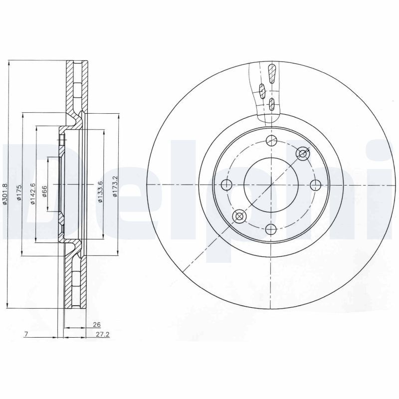 DELPHI Ön Fren Diski Havalı 302Mm