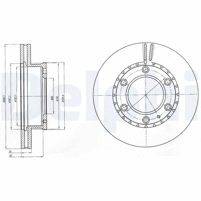 DELPHI Ön Fren Diski Havalı 289 6Mm Takım