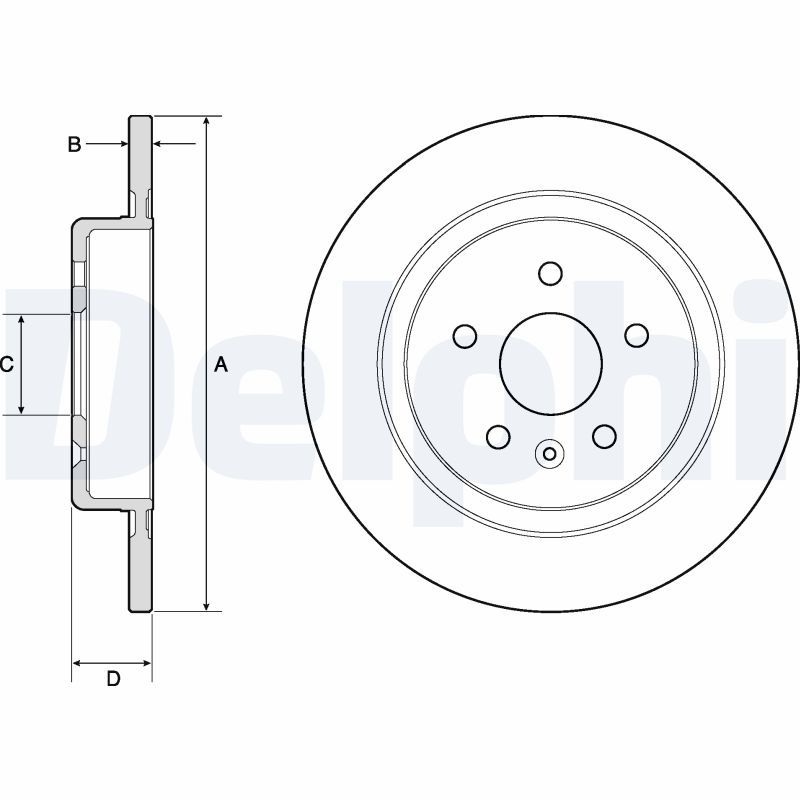 DELPHI Arka Fren Diski Ø288 Mm 16 Jant Karbon Kaplamalı