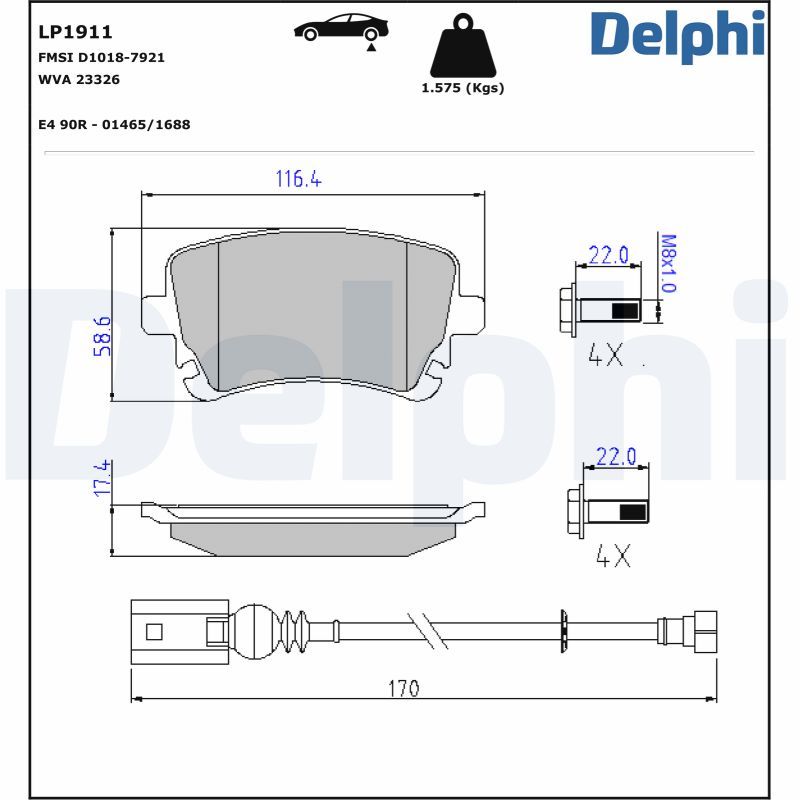 DELPHI Arka Fren Balatası Tk