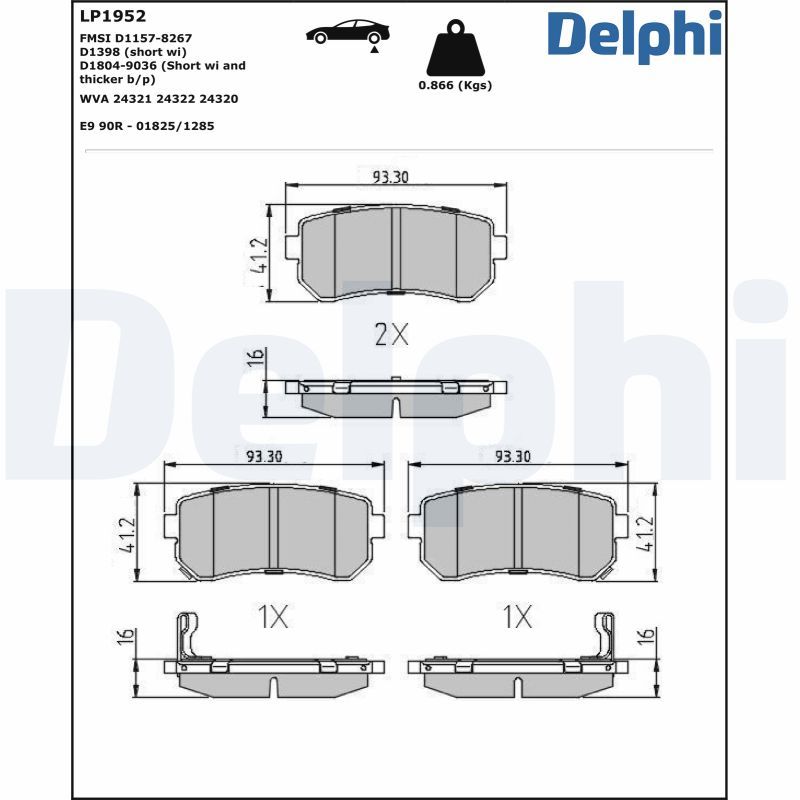 DELPHI Arka Fren Balatası Tk