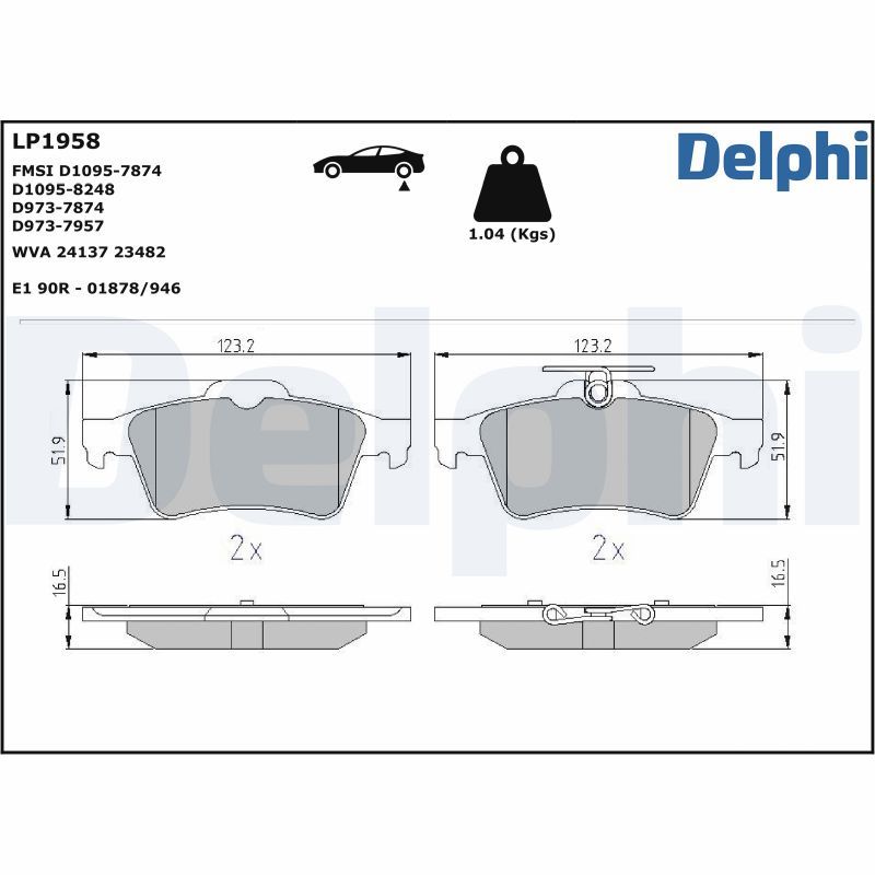 DELPHI Arka Fren Balatası Tk