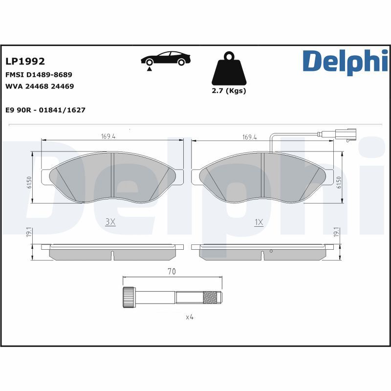 DELPHI Ön Fren Balatası Tk