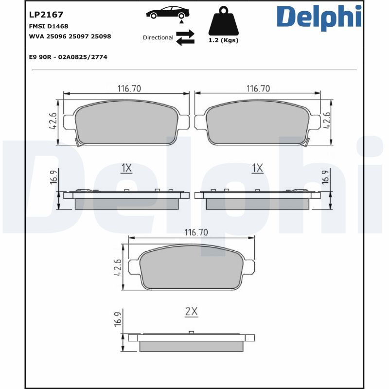 DELPHI Arka Fren Balatası (15-16 Jant)