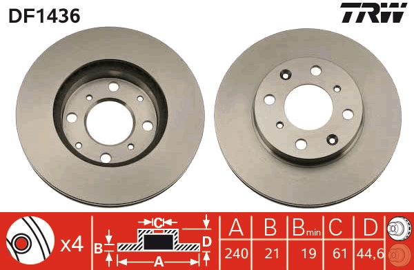 TRW Ön Fren Diski Havalı 240mm Adet