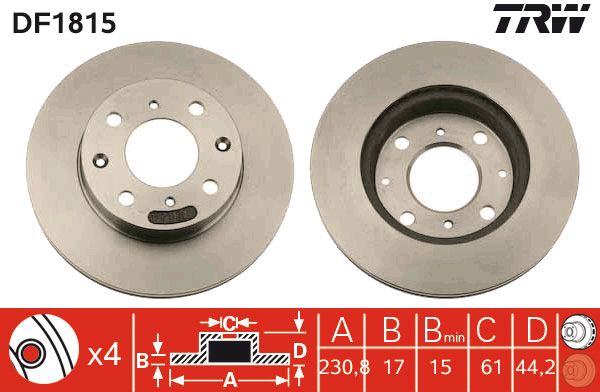 TRW Ön Fren Diski Havalı 231.4mm