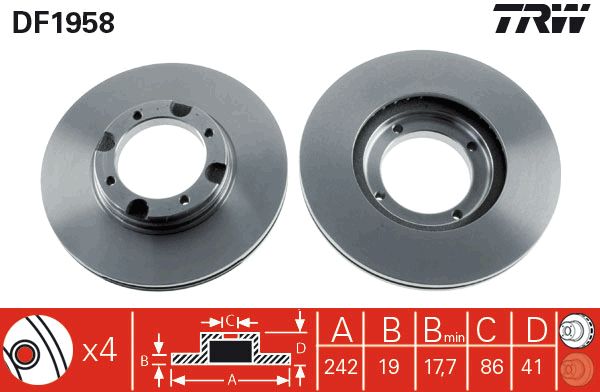 TRW Ön Fren Diski Havalı 242.4mm