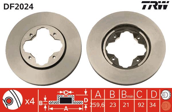 TRW Ön Fren Diski Havalı 260.4mm