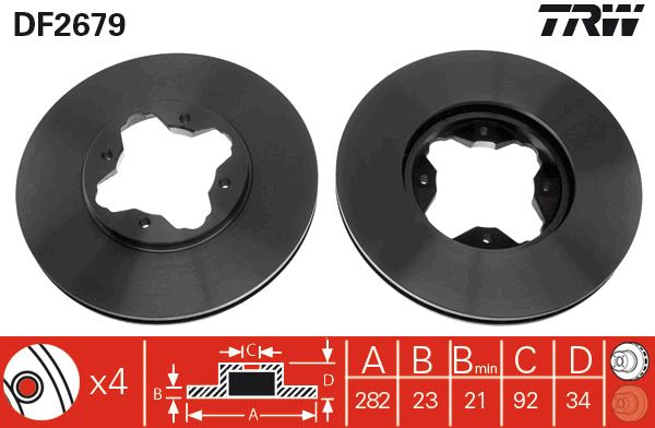 TRW Ön Fren Diski Havalı 282.4mm