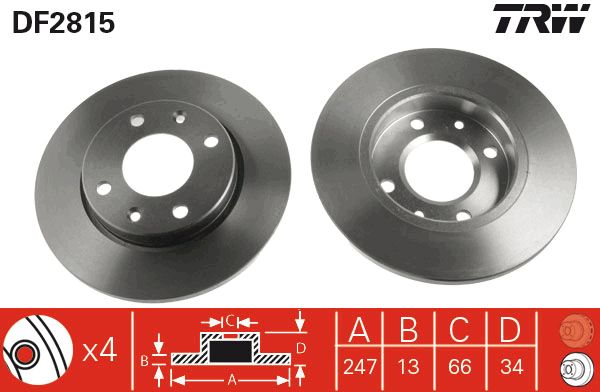 TRW Ön Fren Diski Takım 247mm