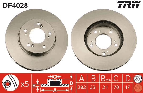 TRW Ön Fren Diski Havalı 282.5mm Takım