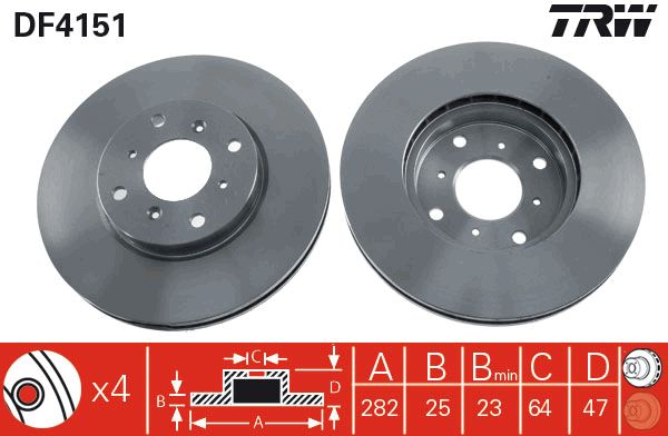 TRW Ön Fren Diski Havalı 282.4mm