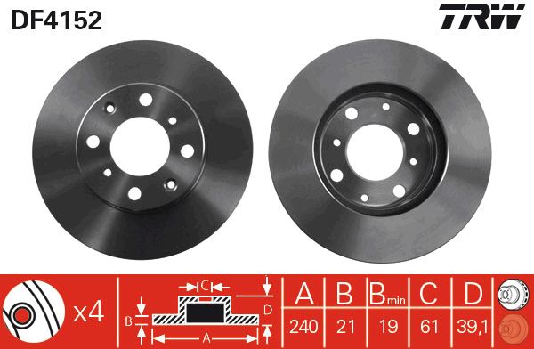 TRW Ön Fren Diski Havalı 240.4mm