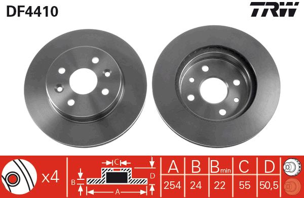 TRW Ön Fren Diski Havalı 254.4mm