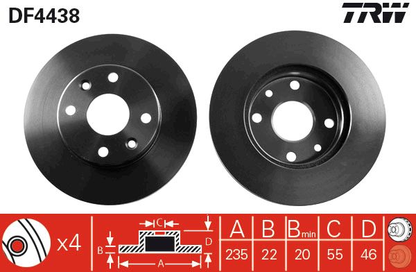 TRW Ön Fren Diski Havalı 235.4mm