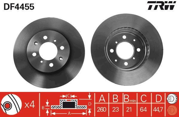 TRW Ön Fren Diski Havalı 260.4mm