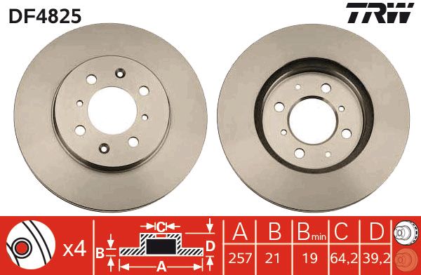 TRW Ön Fren Diski Havalı 258.4mm