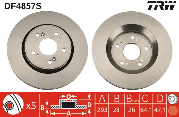 TRW Ön Fren Diski Havalı 293.5mm Takım