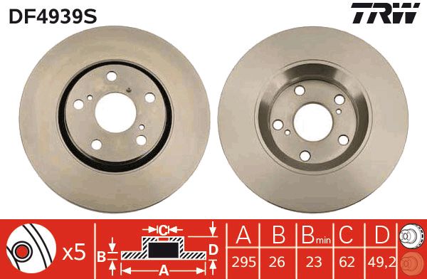 TRW Ön Fren Diski Havalı 295.5mm Takım