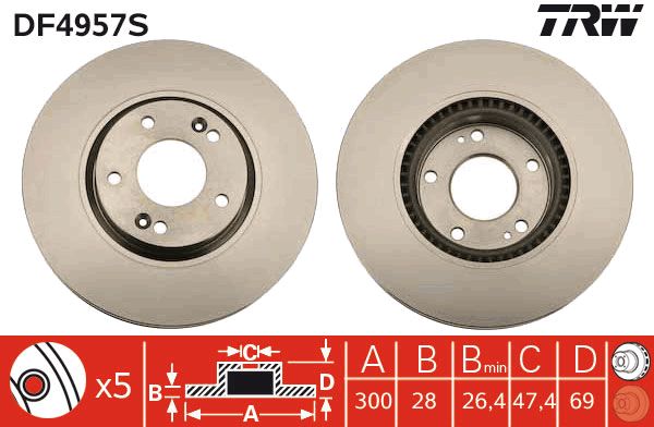 TRW Ön Fren Diski Havalı 300mm