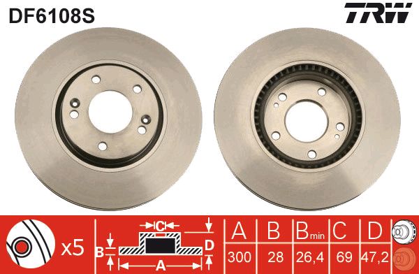 TRW Ön Fren Diski Havalı 300.5mm Takım