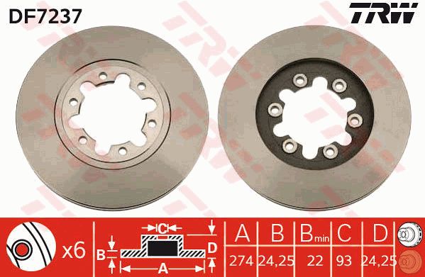 TRW Ön Fren Diski Havalı 274.6mm