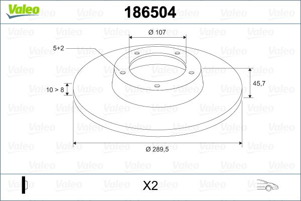 VALEO Ön Fren Diski Düz 290 5mm Takım