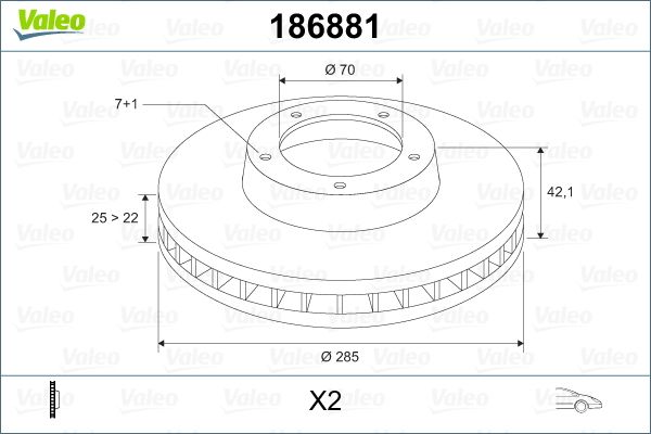 VALEO Ön Fren Diski Havalı 285mm