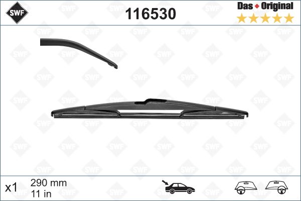 SWF Silecek Süpürgesi Arka 288mm