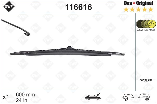 SWF Silecek Süpürgesi Spoılerlı 600mm