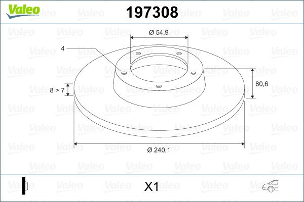 VALEO Arka Fren Diski Düz Rulmansız 240mm 1 Ad