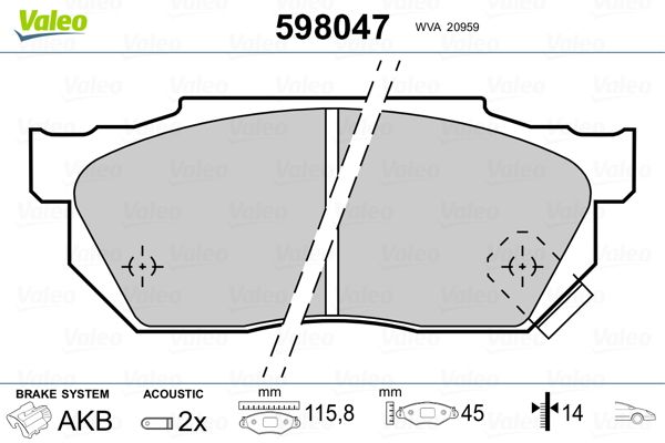 VALEO Ön Fren Balatası Tk 598047