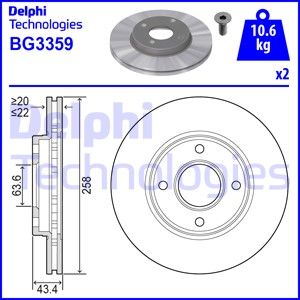 DELPHI Ön Fren Diski 258Mm