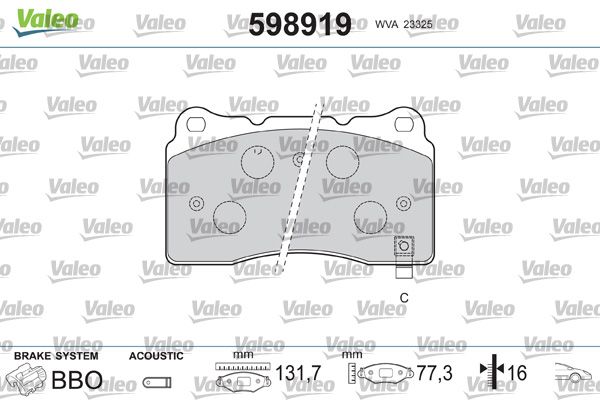 VALEO Ön Fren Balatası Tk 598919